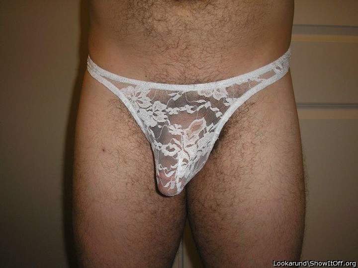 Very sexy, I'd love to suck your lacy bulge