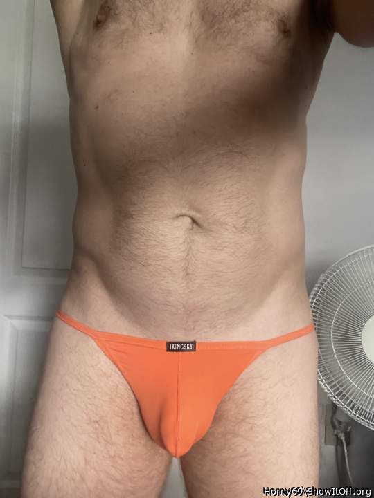 Your cock definitely looks hot in orange! 