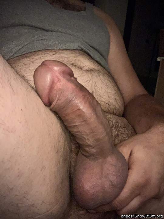 Beautiful fat dick, super sexy smooth balls!!   
