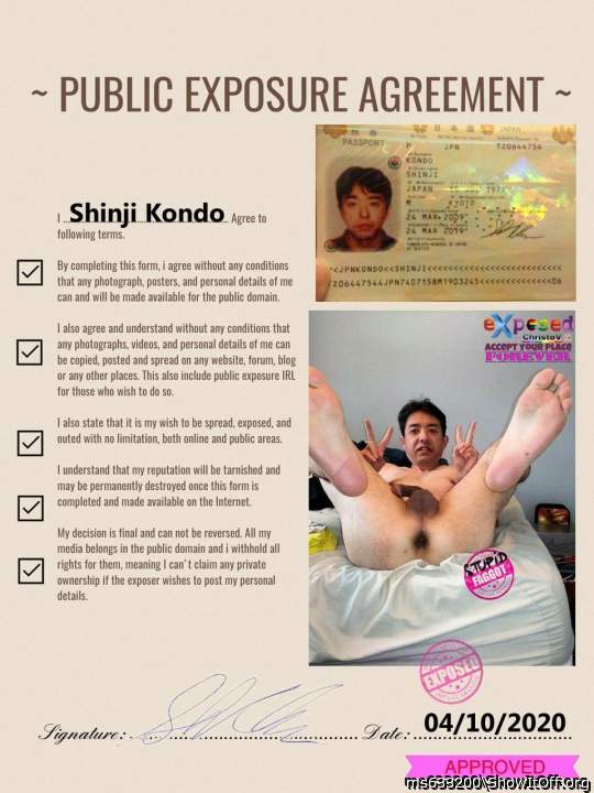 Shinji Kondo public exposure agreement