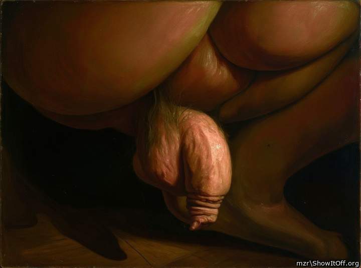 My long Foreskin Uncut Soft Cock Squatting