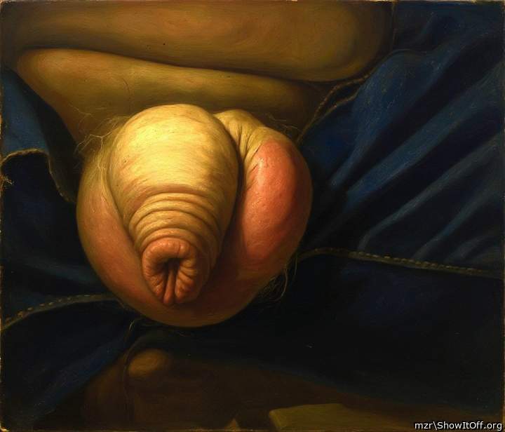 Uncut cock peeks out of his unbuttoned pants and shows off his thick foreskin