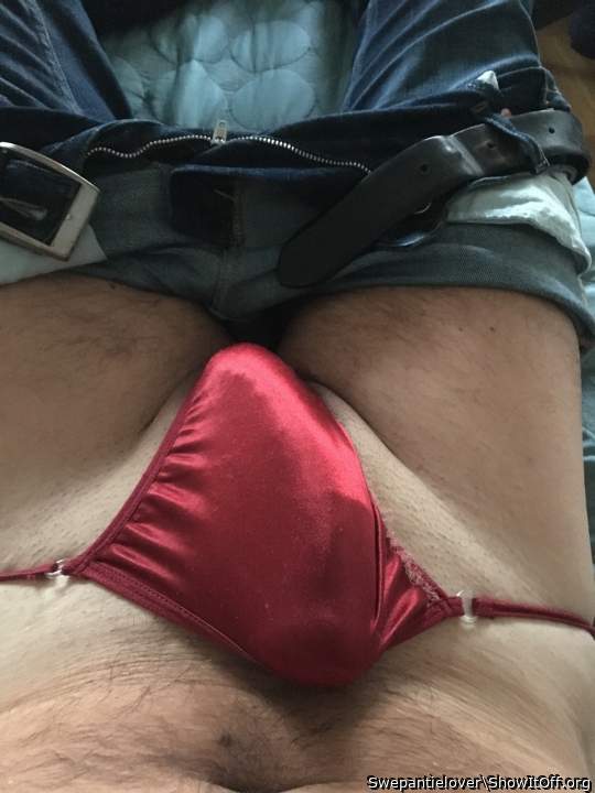 Never seen satin look better on a cock.   