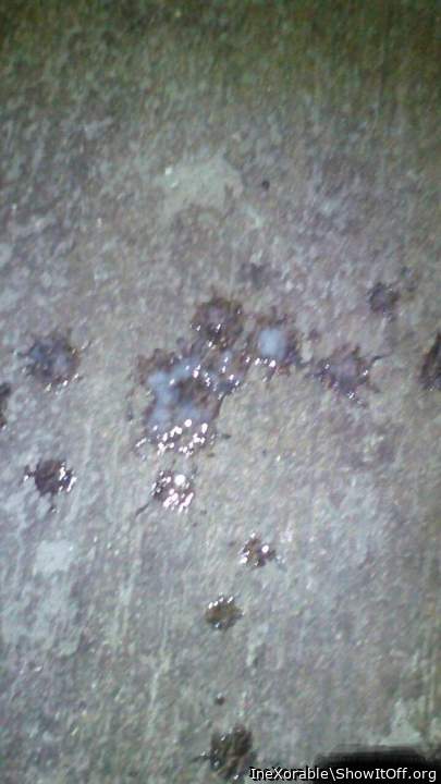 Sperm on the ground in public