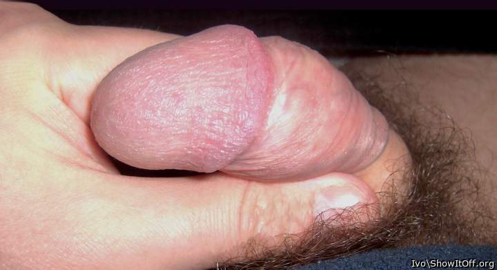 Nude glans and retracted foreskin (extreme closeup)