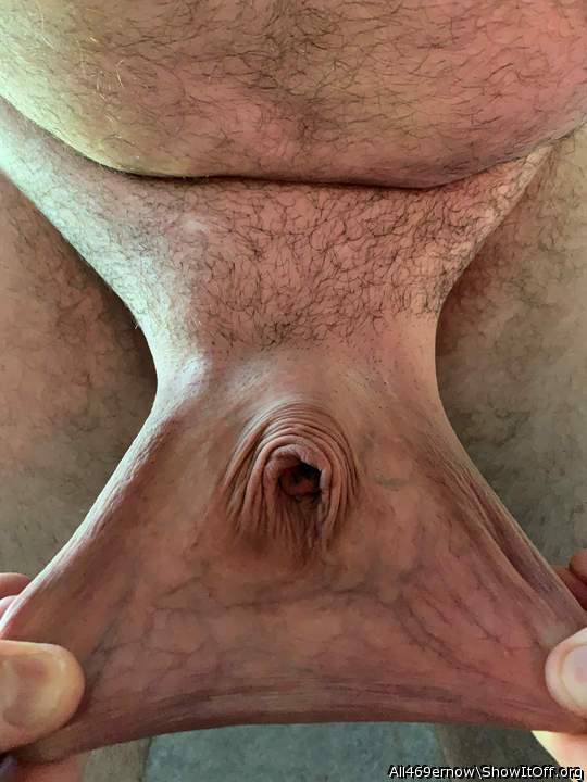 Very elastic scrotum! I have a similar pic 