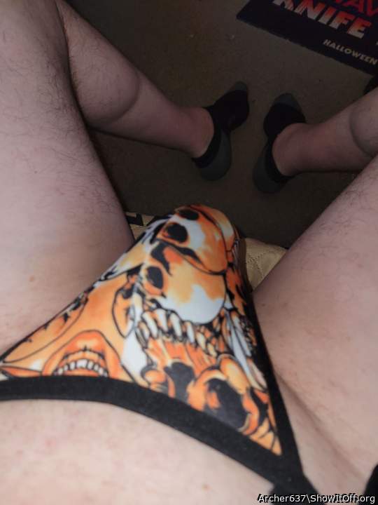 Orange skull gstring