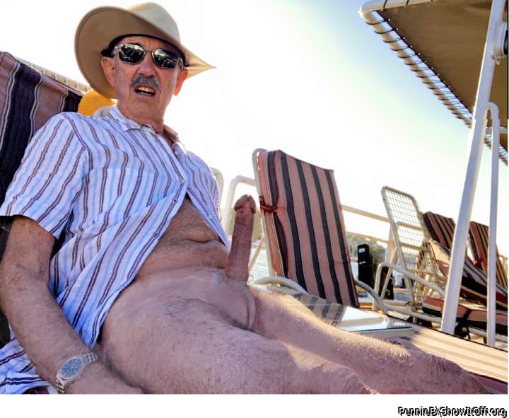 Excited Exhibitionist on Sun Deck