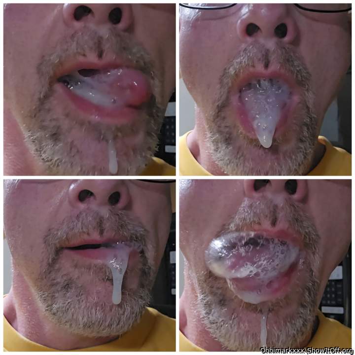 Playing with his cum