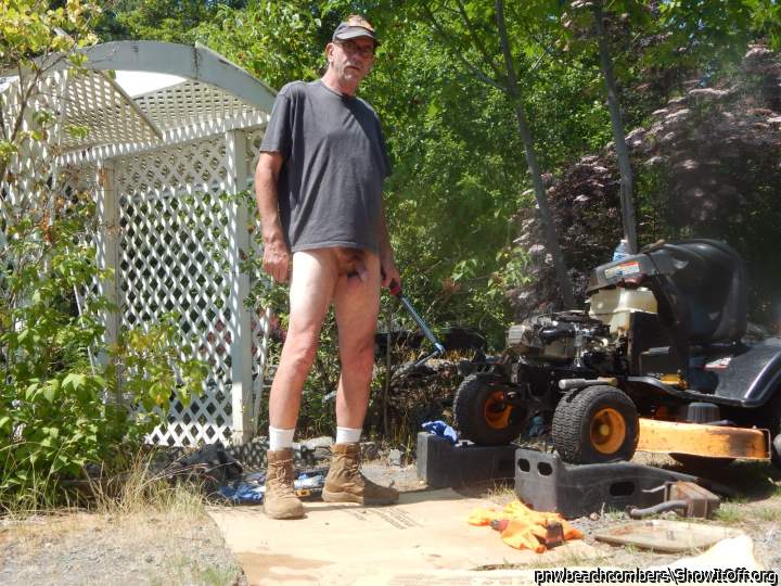 to hot so i started getting naked in the driveway, anybody could see but they dr