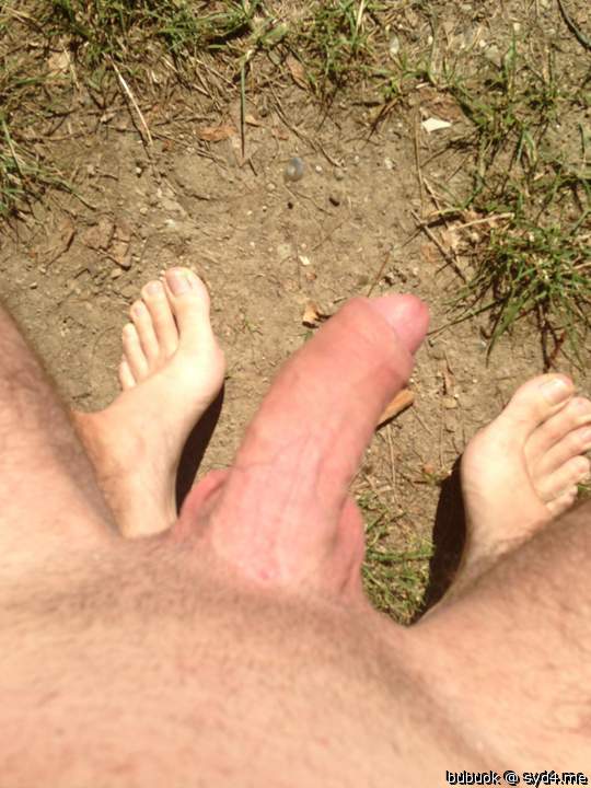 naked and barefoot outdoor