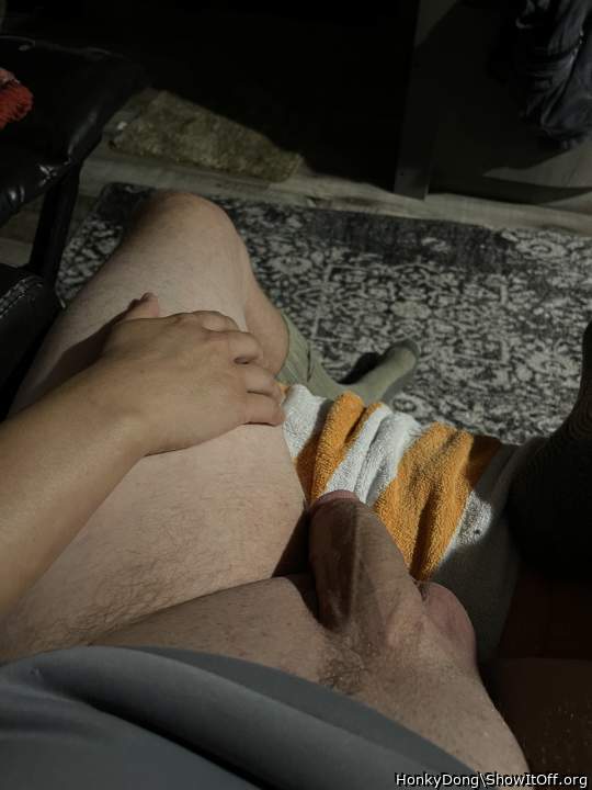 Wife making her way to my cock to let me know shes ready for a good fucking.