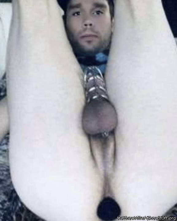 Gay Bottom 100%, caged and plugged, submissive boy