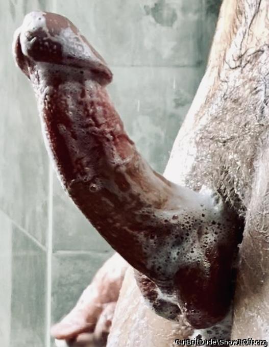 Soapy Throbbing Cock Closeup