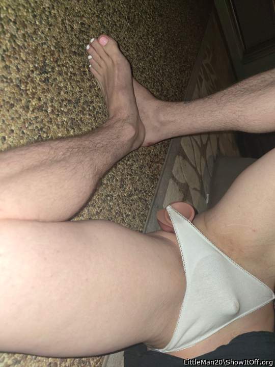Your cock looks great in your little panties and I�m sure th