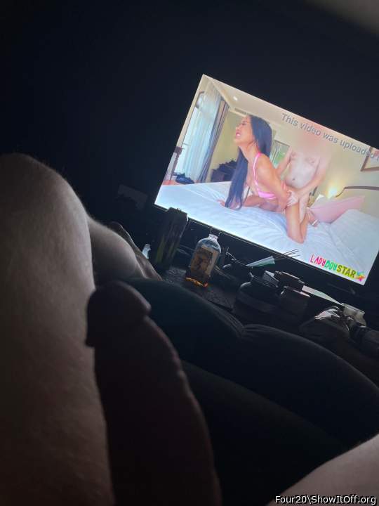 Looks like he's liking whats going on on TV