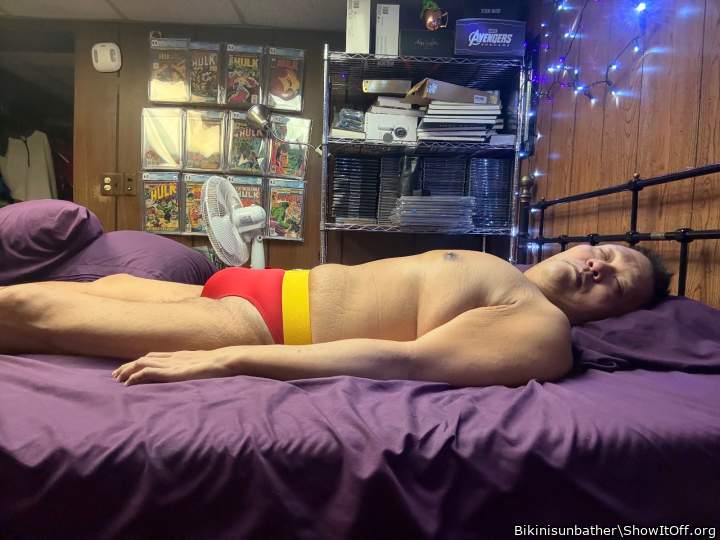 red bikini with yellow belt