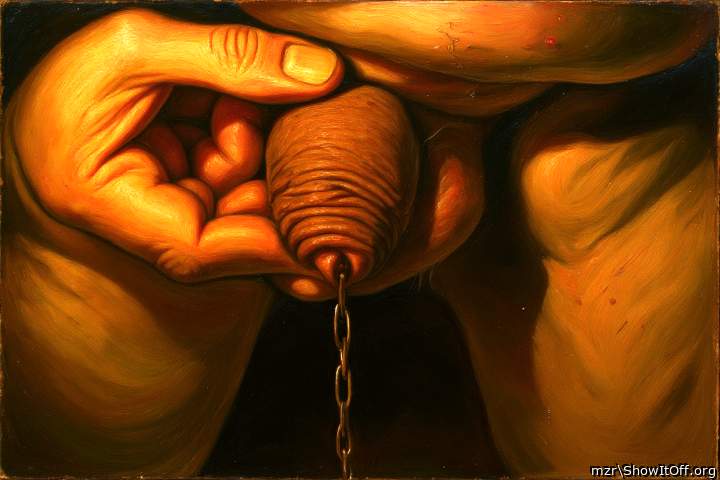 Uncut foreskin without opening the glans Art Style