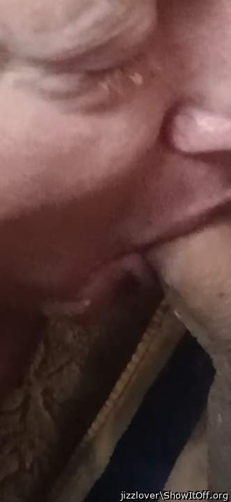 sperm running down the side of my mouth