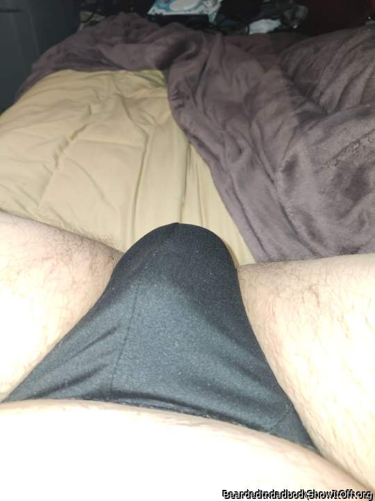 Beautiful satiny smokin hot black panty bulge