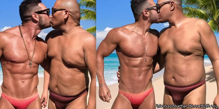 Me and my friend kissing in our bikinis