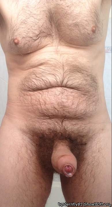 Post ejaculate - just a drop of cum on my foreskin