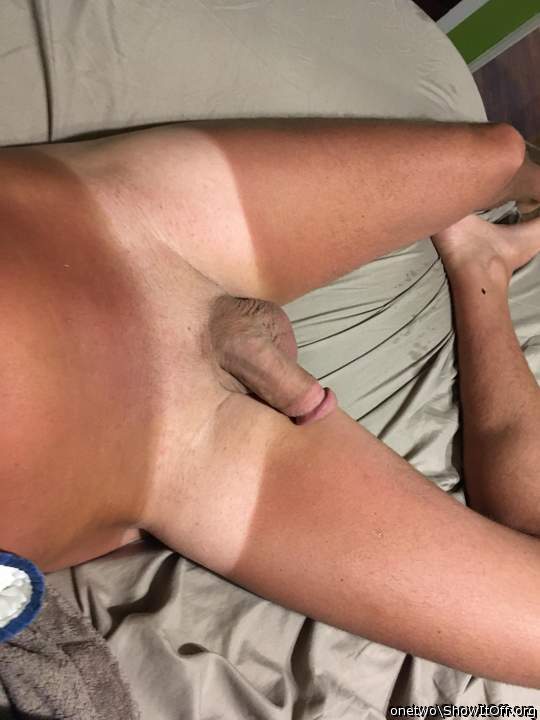 Sexy tan lines. Tasty looking dick. 