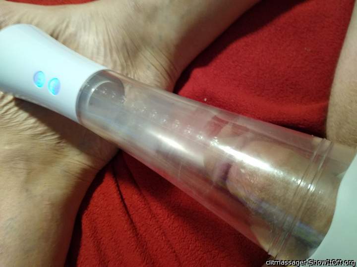 Pumping my cock. New toy. Mmmm....