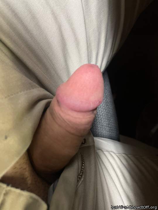 Pulling out my soft dick at work