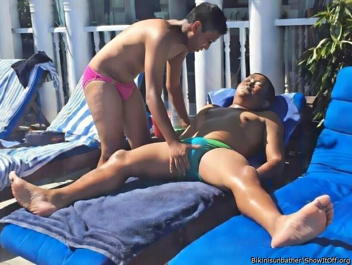 Sunbathing in Belvedere Castle House for Men.