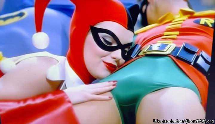 Robin's crotch fondled