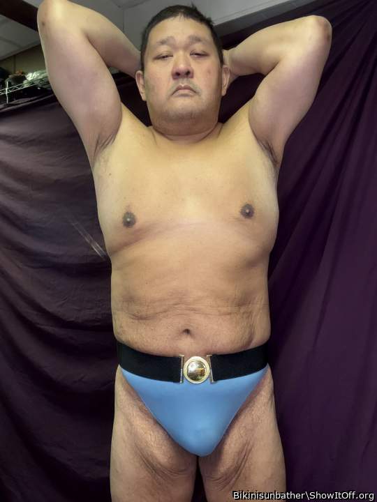 Light blue CK thong with Robin belt