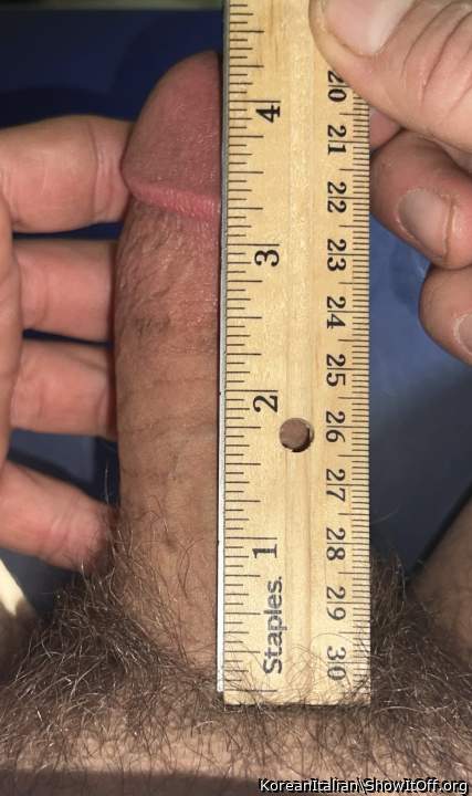 Measuring my hard cock