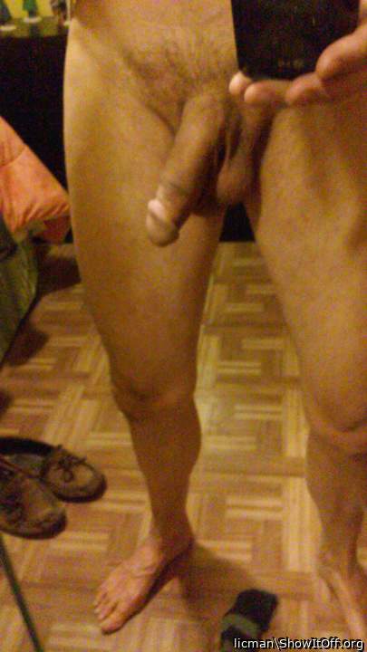 My semi erect dick