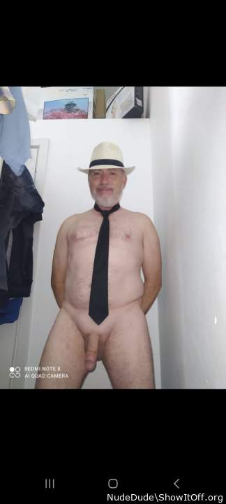 Formal look; note black tie!