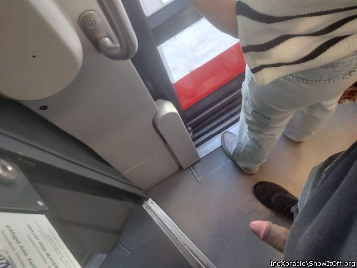 Flash my cock on the Tram near on a sexy hottie!(Soft here)