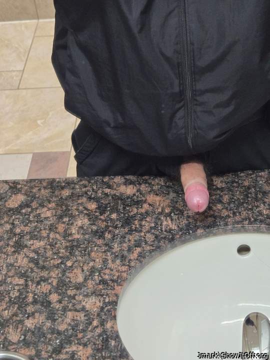 Rubbing my cock on the sinks at work