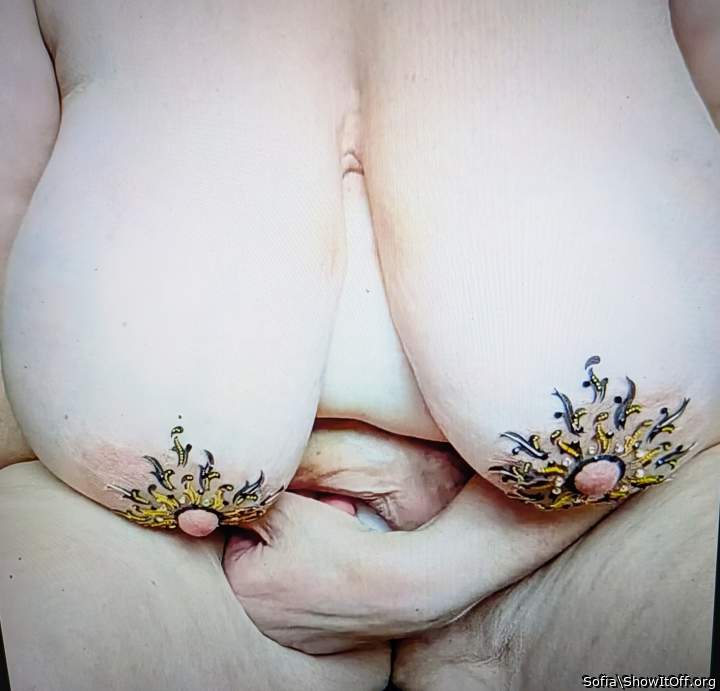 I sometimes put decorations on my tits wearing a tight see-thru top and no bra