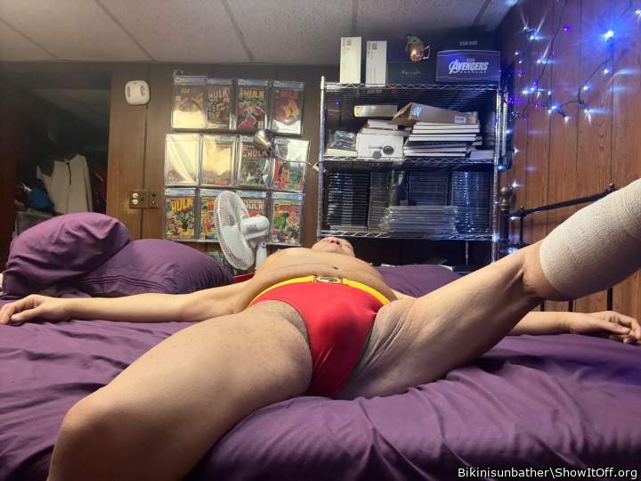 red bikini with yellow belt