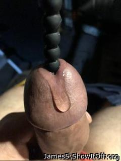 10mm thick, 12 long sounding my hard cock.