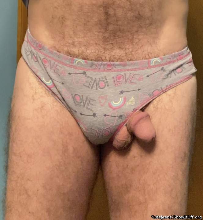 My girly size 12 panty with cock out