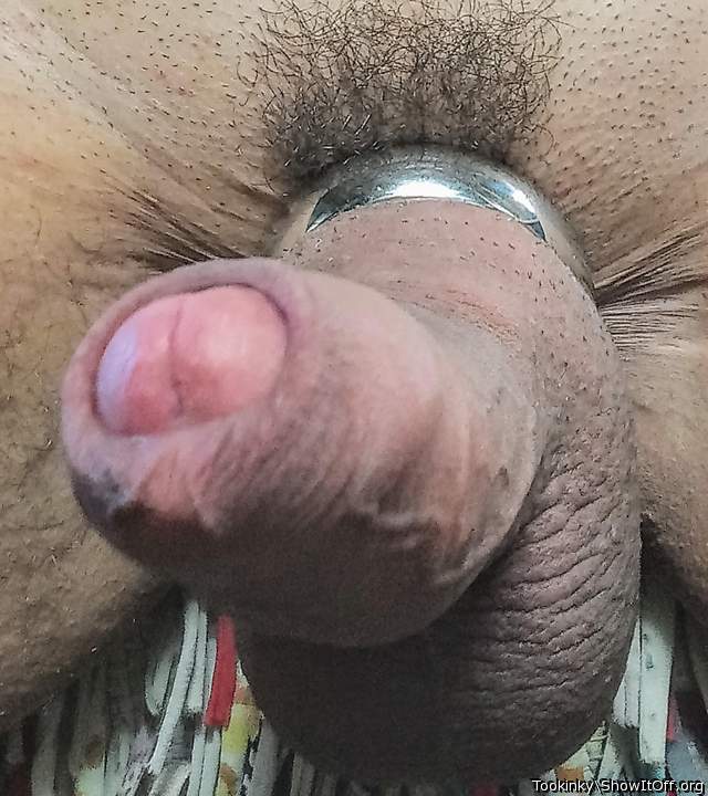 Superb cock chunky cockring. Love the cute pubes  
