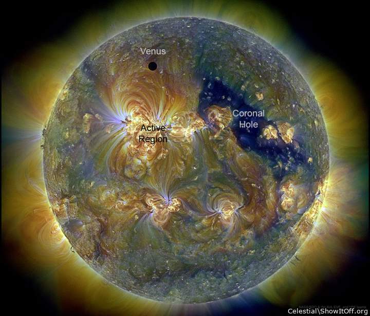 Ultraviolet View of Our Sun (With Venus eclipsed). Courtesy of NASA.