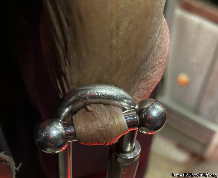 Weight on my frenum piercing.