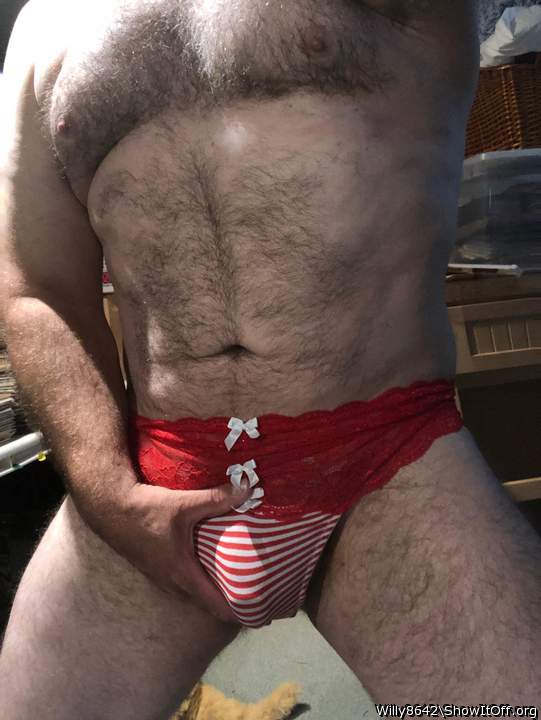 HOT furry body, love you in those sexy panties!  Your nips m