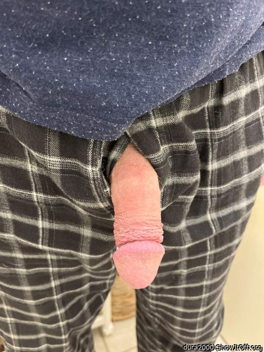 Poking my dick out.