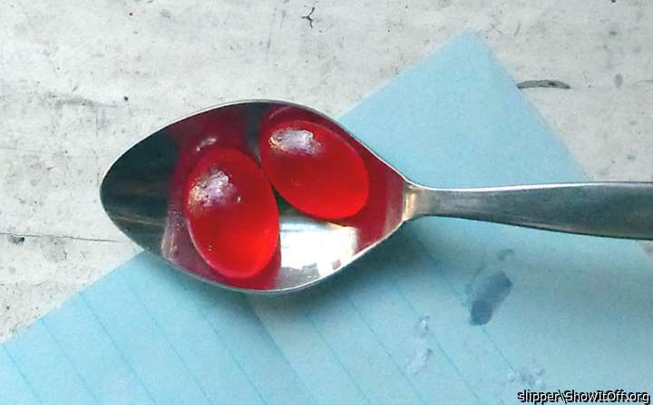 Exact-sized models of my tiny nuts in a standard teaspoon.  