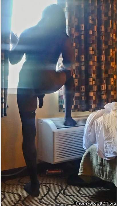 Had to remix this Pic a fag looking out the window waiting on a Trick