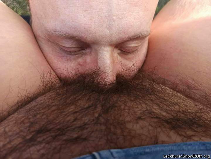 mouth filled with a big bush