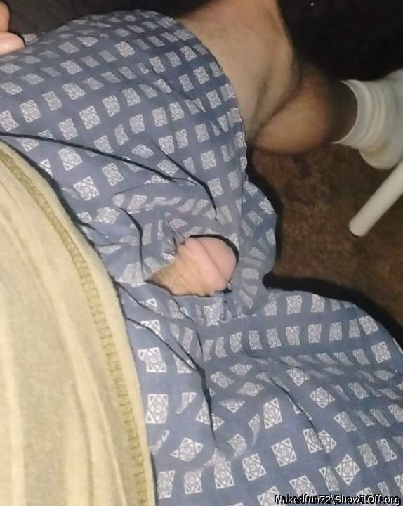 A female friend that was visiting pointed and said smiling your penis is hanging